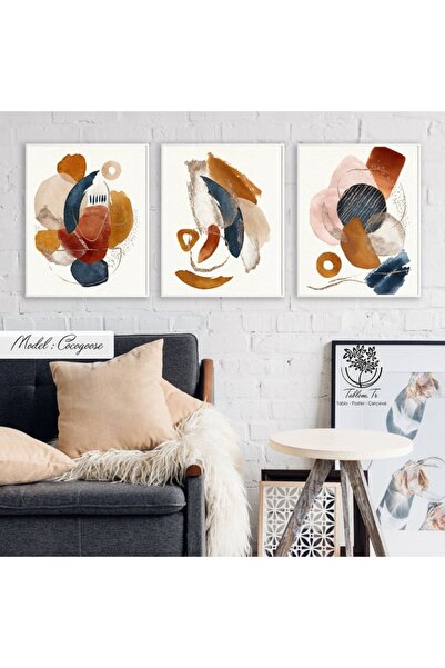 Tablomtr Metal Çerçeveli Gerçek Camlı Tablo Cocogoose 3 Lü Set