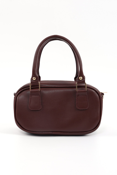 SHAKA Claret Red Shk207 Τσάντα χεριού, μπράτσου και ώμου με λεπτομέρεια γούρι από συνθετικό δέρμα με φερμουάρ και λουράκι