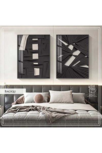 Tablomtr Metal Çerçeveli Gerçek Camlı Tablo BagiquC 2 liSet