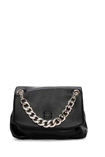 Derimod Women's Black Long Chain Strap Shoulder Bag 25Sbd 281718
