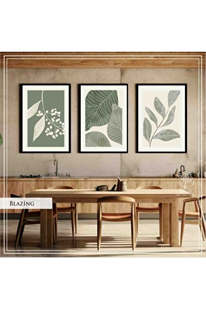Tablomtr Metal Çerçeveli Gerçek Camlı Tablo Blazing 3 Lü Set