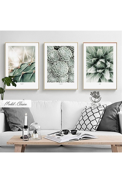 Tablomtr Metal Çerçeveli Gerçek Camlı Tablo Cursive 3 Lü Set