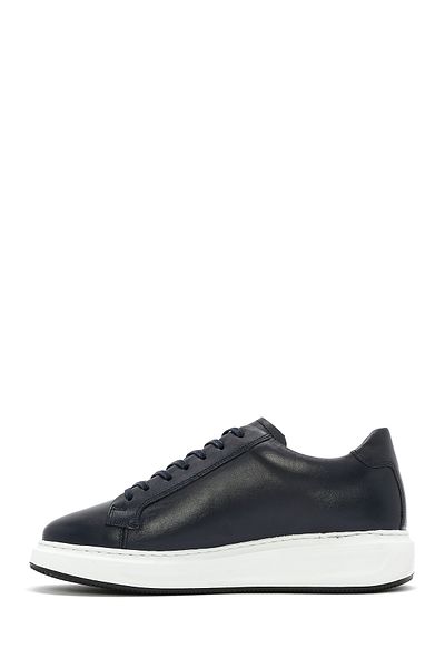 Derimod Men's Navy Blue Lace-Up Leather Sneaker 25Sfd 640318