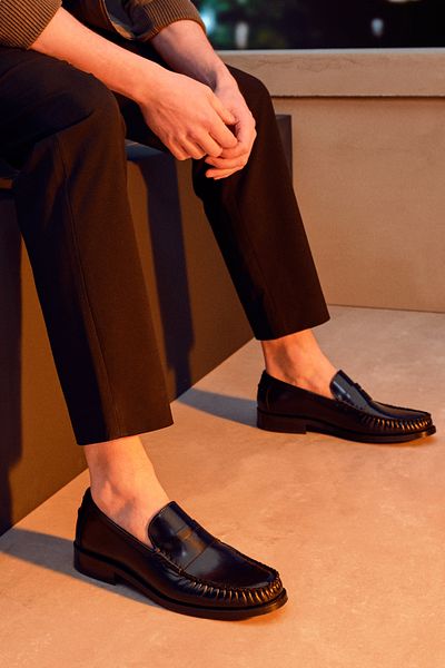 Derimod Men Black Leather Classic Loafer 25Sfd 620022