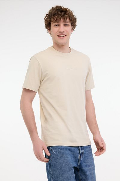 Only & Sons Ανδρικό κοντομάνικο μπλουζάκι Onslevı Life Reg Text Ss Ecru