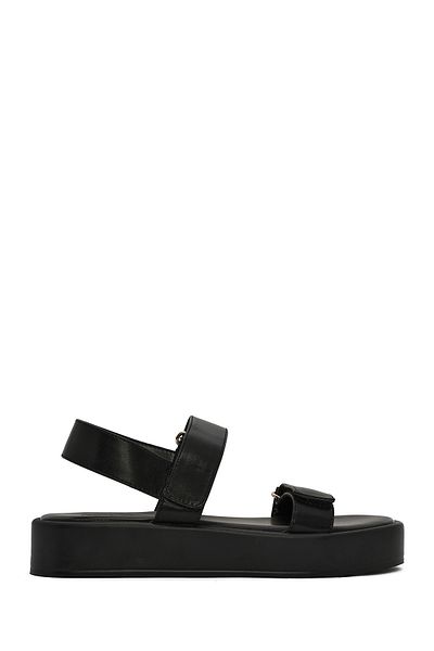 Derimod Women's Black Thick Soled Sandals 25Sfe481318