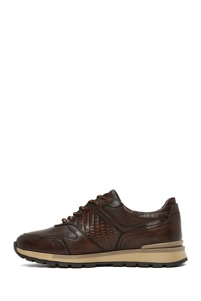 Derimod Men's Brown Lace-Up Leather Casual Sneaker 25Sfd 610014