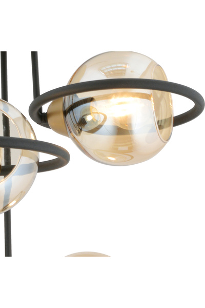 Apliqa Plafonieara HubRom, BECCA 4100-04-FR-BL 53x53 cm 4xE27-60W Negru /Antiq