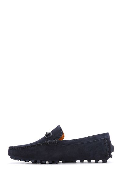 Derimod Men's Navy Blue Suede Leather Genuine Leather Penny Loafer Shoes Casual Daily Shoes 25Sfd630810