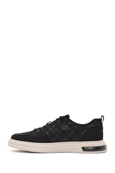 Derimod Men's Black Lace-Up Patterned Fabric Sneaker 25Sfd69326F