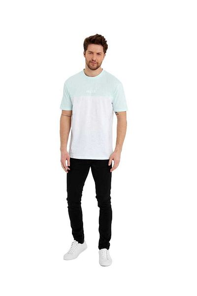 Adams Men's Crew Neck Colorblock Regular Fit Printed T-Shirt