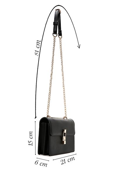 Derimod Women's Black Long Chain Strap Mini Classic Crossbody Bag 25Sbd 271818