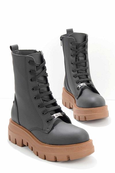 Bambi Matte Black Tan Women's Boots & Booties02538014409