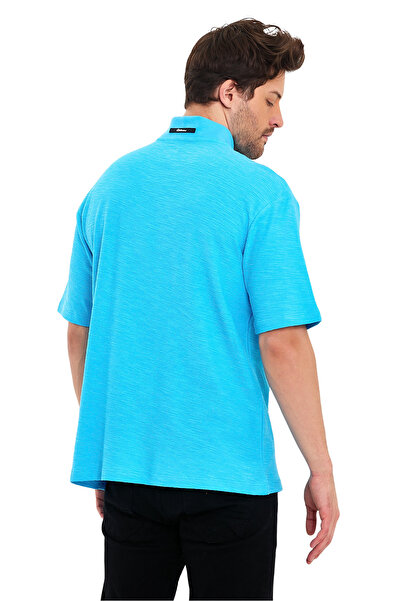 Adams Ανδρικό μπλουζάκι με κοντό μανίκι με φερμουάρ Jacquard