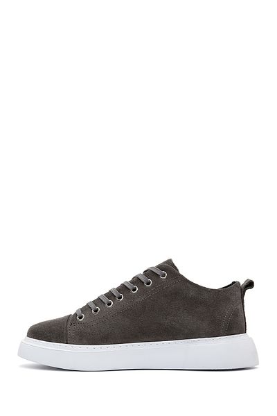 Derimod Men's Gray Lace-Up Suede Leather Sneaker 25Sfd 752110