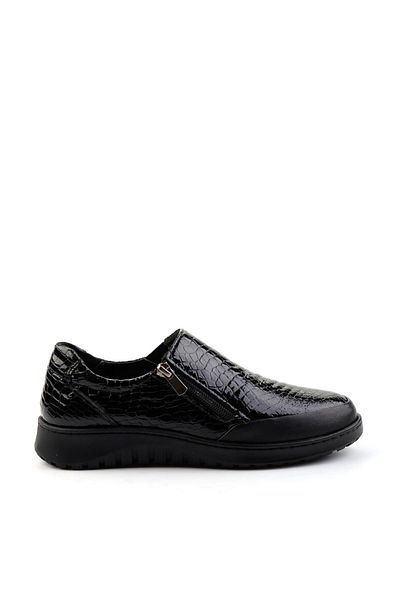 Bambi Black Leather Women's Casual Shoes K 01331800711