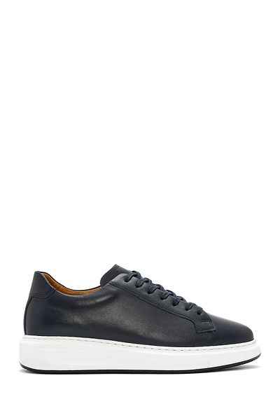 Derimod Men's Navy Blue Lace-Up Leather Sneaker 25Sfd 640318