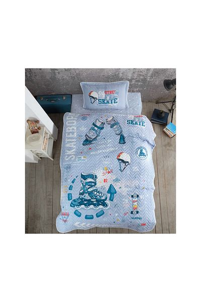 ŞENER HOME Cuvertură de pat de o persoană pentru camera copiilor-tineri cu model patinator - Clasy Skyland
