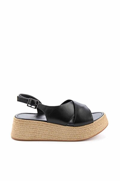 Bambi Black Leather Women's Sandals K05290032003