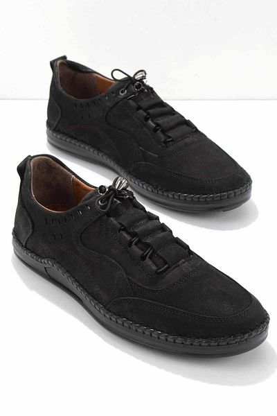 Bambi Μαύρα Nubuck Γνήσιο Δέρμα Ανδρικά Παπούτσια Casual E 01733702201