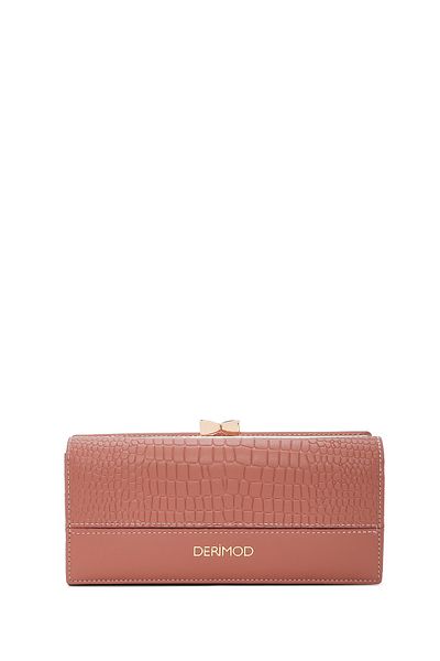 Derimod Women's Powder Crocodile Patterned Wallet 000A2D5627E3