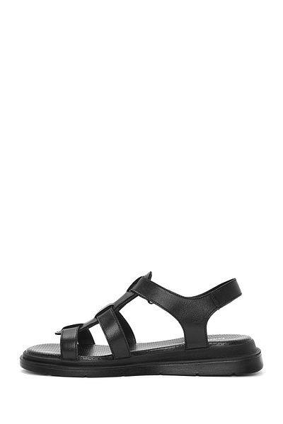 Derimod Women's Black Strappy Genuine Leather Sandals 25Sfd362018