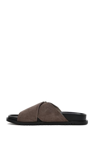 Derimod Women's Mink Buckle Suede Leather Slippers 25Sfd350710