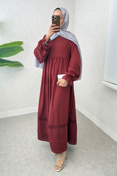 Salih Çelebi Φόρεμα Hijab με Λεπτομέρεια Χτένι 2207 - ΜΠΟΡΤΟ