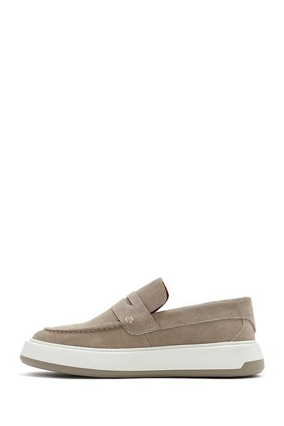 Derimod Bărbați, piele de căprioară bej, din piele naturală, pantofi casual Penny Loafer, pantofi casual zilnic 25sfd707310