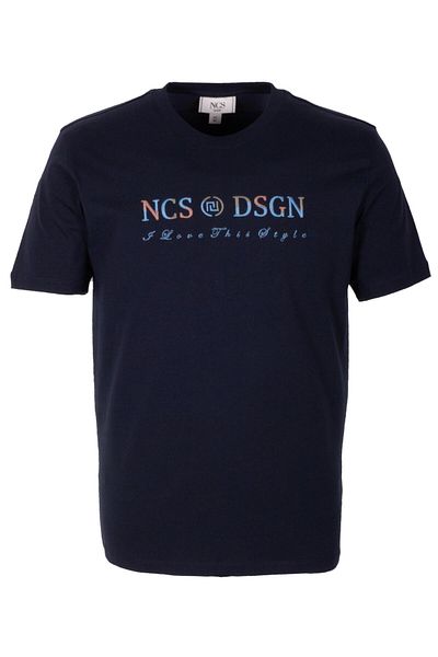 NCS Men's T-Shirt Crew Neck Navy Blue Slim Fit 100% Cotton T-Shirt Jeans 1303