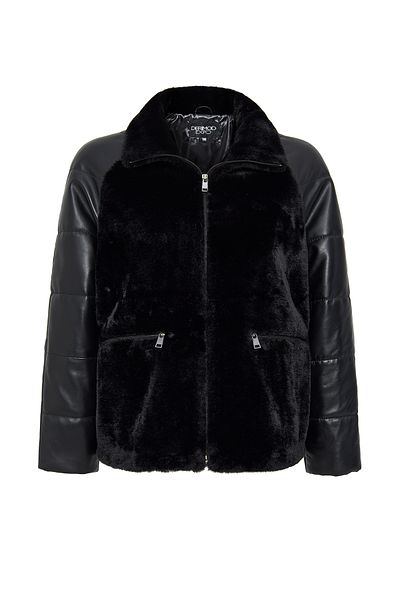 Derimod Dakota Women's Black Teddy Coat 24Wgp5283Ff