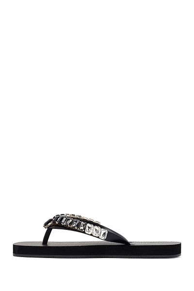 Derimod Women's Black Stone Jelly Slippers 25Sfe4920Pv