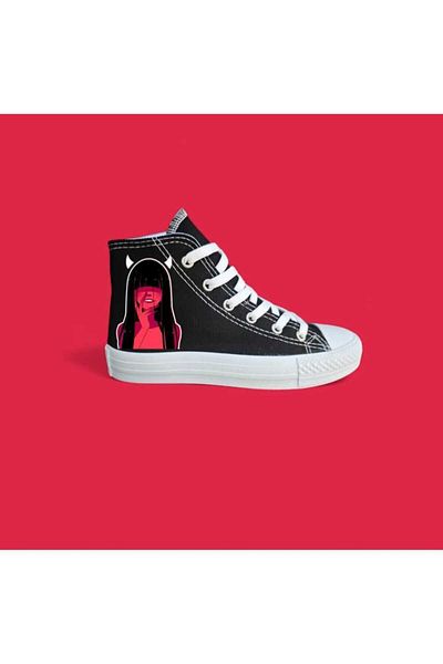 LİASSHOES Linen Kids Sneakers - Evil Girl Anime Sneakers