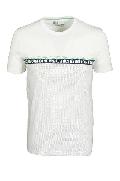 NCS Men's T-Shirt Crew Neck White 100% Cotton Slim Fit Printed T-Shirt Jeans 1932