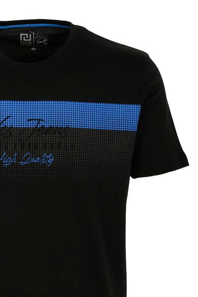 NCS Men's T-Shirt Crew Neck Black Slim Fit 100% Cotton T-Shirt Jeans 1956