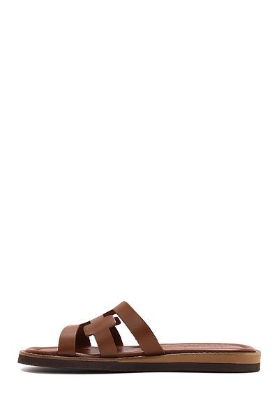 Derimod Women's Brown Leather Slippers 25Sfd 361318