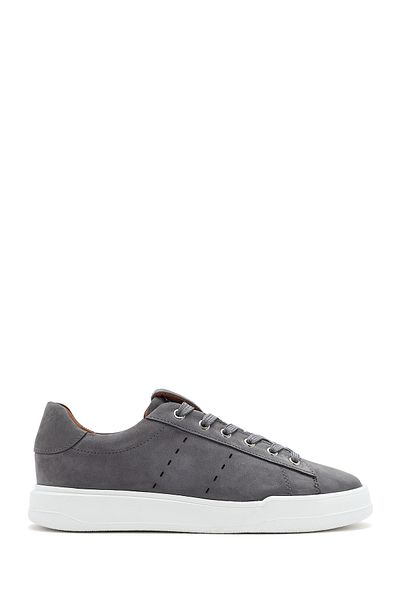 Derimod Men's Gray Lace-Up Suede Leather Sneaker 25Sfd 707510