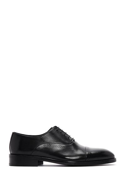 Derimod Men's Black Laced Leather Classic Shoes 25Sfd 740018