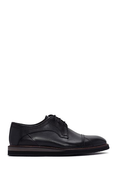 Derimod Men's Black Laced Leather Casual Shoes 25Sfd 704118