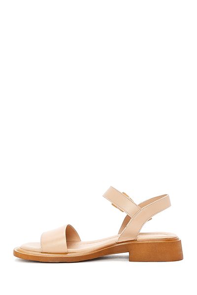 Derimod Women's Beige Ankle Buckle Genuine Leather Sandals 25Sfd362418