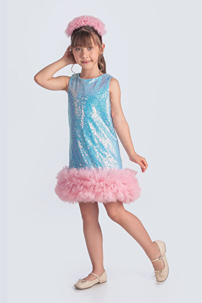 vestitino Φόρεμα με παγιέτες για κορίτσια με τούτου φούστα