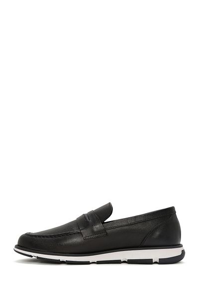 Derimod Men's Black Leather Genuine Leather Casual Penny Loafer Shoes Casual Daily Shoes 25Sfd680618