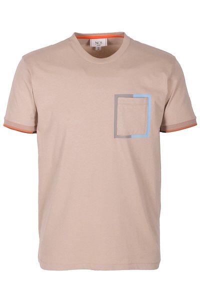 NCS Men's Crew Neck Beige Slim Fit 100% Cotton T-Shirt - Jeans 1304