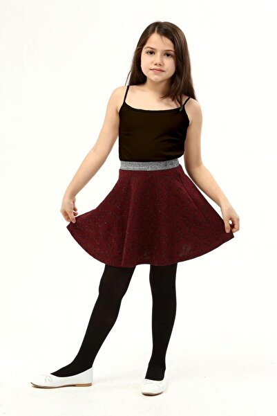 Neslice in İstanbul Neslice In Istanbul Kız Çocuk Bordo Simli Etek