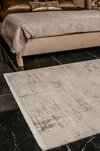 KREASYON HALI Kadifem KD012 Krem Yumuşak Dokulu Salon Mutfak Koridor Oturma O...