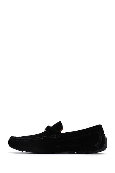 Derimod Pantofi pentru bărbați din piele de căprioară neagră din piele naturală Penny Loafer Pantofi casual zilnic 25sfd630410