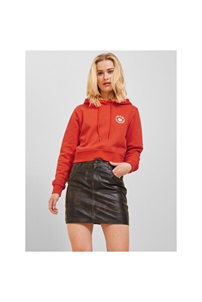 Jack & Jones Jack&Jones JJXX Kadın Oversize Crop Kapüşonlu Sweatshirt - Minimalist Stil