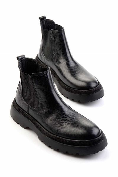 Bambi Black Floater Γνήσιο Δερμάτινο Ανδρικές Μπότες & Μποτάκια E02011026640