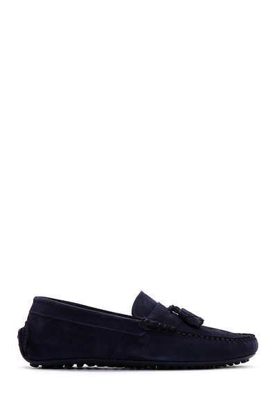 Derimod Pantofi pentru bărbați, albastru bleumarin, piele de căprioară, din piele naturală, pantofi casual, zilnic, 25sfd630510