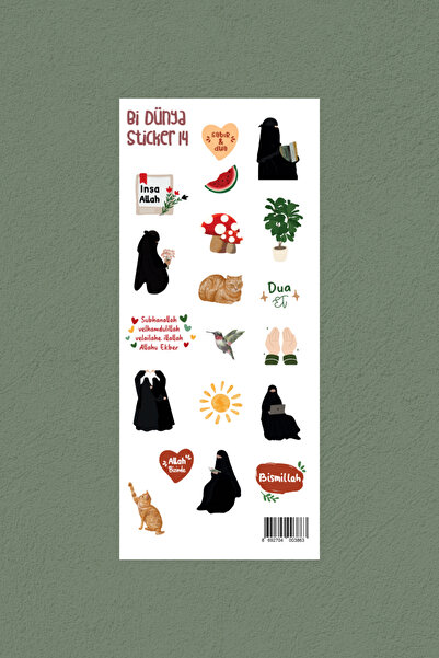 Bi Dünya Haber M14 - Peçeli Kızın Dünyası İslami Sticker Seti
